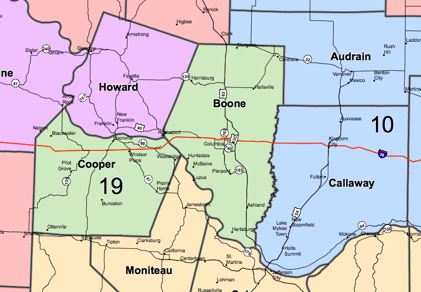 a district map of Boone County Senate